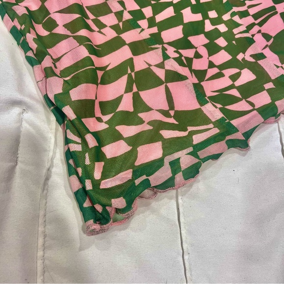 Princess Polly Pink and Green Geometric Top - Picture 3 of 7